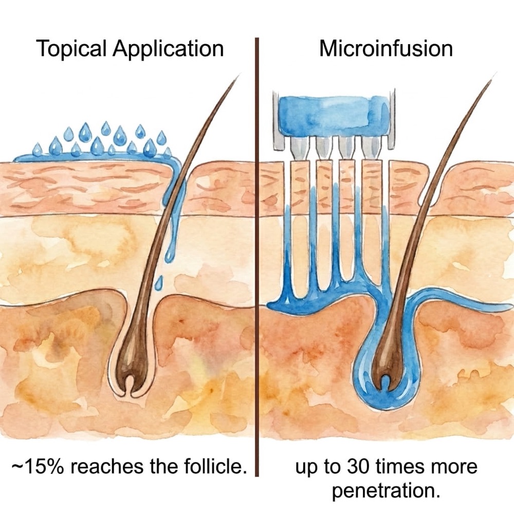 Topical application vs. micro-infusion